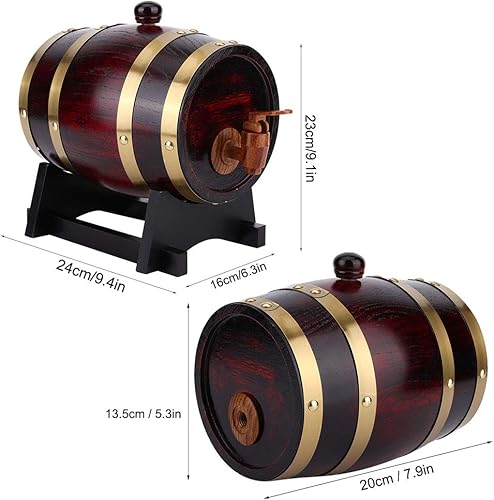 Fûts De Chêne Pour le Vieillissement du Whisky, du Vin, du Rhum Et Plus Encore, Tonneau De Vin En Bois De Chêne Vintage De 1,5 L, Seau De Fût, Accessoires De Brassage - Nail Gallerys