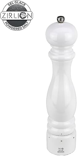 Moulin à Sel Paris u'Select 30 cm - 6 Réglages de Moutures Prédéfinies - En Bois Labellisé PEFC - Fabrication Française - Coloris Laqué Blanc - Nail Gallerys