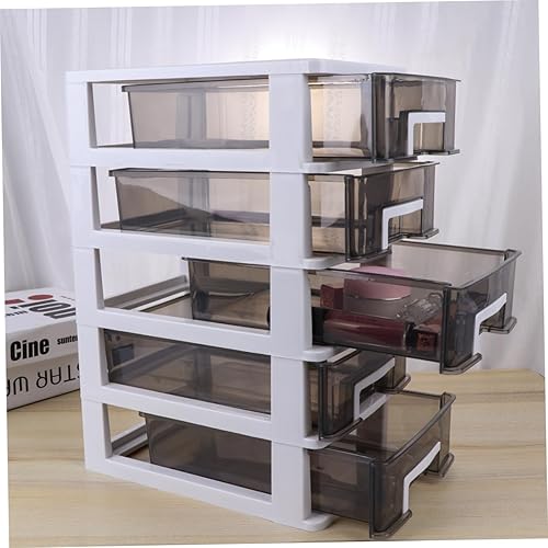 Cabilock Armoire De Rangement À Plastique À Cinq Couches Organiseur Portable pour Bureau Et Maison Boîte De Rangement Transparente Noir - Nail Gallerys