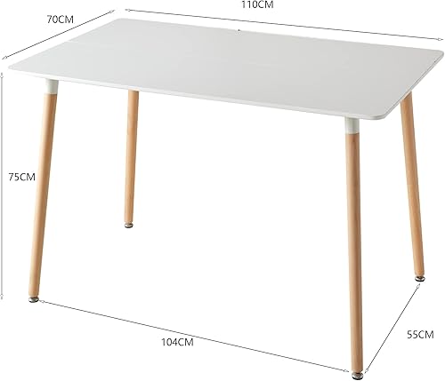 Table à Manger Rectangulaire Avec 4 Chaises - Ensemble de Salle à Manger et Cuisine Rembourrées pour la Maison, Le Bureau - Noir - Nail Gallerys