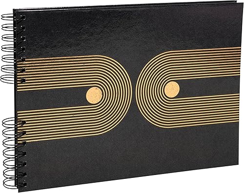 Exacompta - Réf. 16748E - 1 Album photo à spirales Graphik - 150 photos - 50 pages noires - format 32 x 22 cm - couverture en carton recouvert de papier noir pélicullé noir - Nail Gallerys