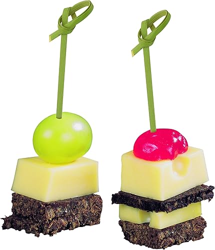 Fackelmann 56651 Lot de 250 Brochettes avec Nœud Bambou Beige 10 cm - Nail Gallerys