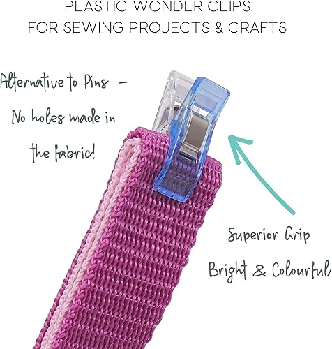 Wonder Clips Lot de 30 Pinces à Coudre en Plastique Multifonction pour Reliure, Prise en Main, Passepoil, matelassage, Artisanat, Couleurs Assorties - Nail Gallerys