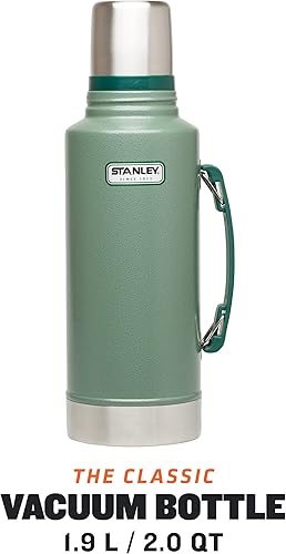 Stanley Classic Legendary Thermos 1L - Maintient la Température 24h (Chaud/Froid) - Bouteille Isotherme - Sans BPA - Gourde Inox - Hammertone Green - Nail Gallerys