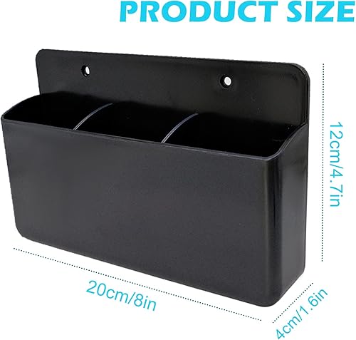 Mritrit Support de Télécommande avec 3 Compartiment, Porte Telecommande Mural Adhésif, Rangement Telecommande TV, Support Universel Télécommande pour Maison Bureau école (Noir) - Nail Gallerys