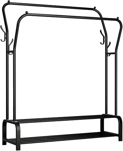 UDEAR Porte Vêtement sur Pied Cintre Tiges Doubles Chambre multifonctionnelle Portant à Vêtements, Double Couche ， 4 Crochets ， Noir - Nail Gallerys