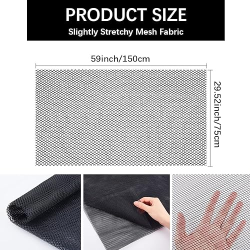 CABODYALS Tissu en Maille Filet Gris Léger Durable 1.5 Mètre de Long et 75CM de Large Vendu au Mètre Tissus Transparent Respirant en Polyester pour Couture Vêtements Sac à Dos Chapeau l'artisanat - Nail Gallerys