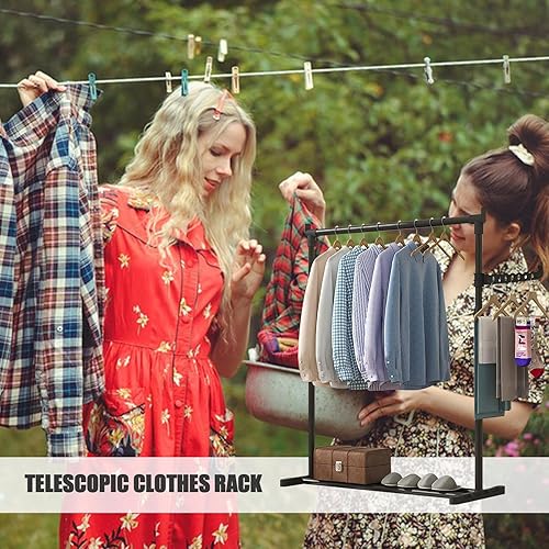 Porte Vêtements Pliable Robuste, Portant À Vêtements Portable Sur Roulettes, Porte-vêtements Autoportant Pour Manteaux, Double Cannes À Vêtements Autoportantes, Support Pour Vêtements À Suspendre - Nail Gallerys