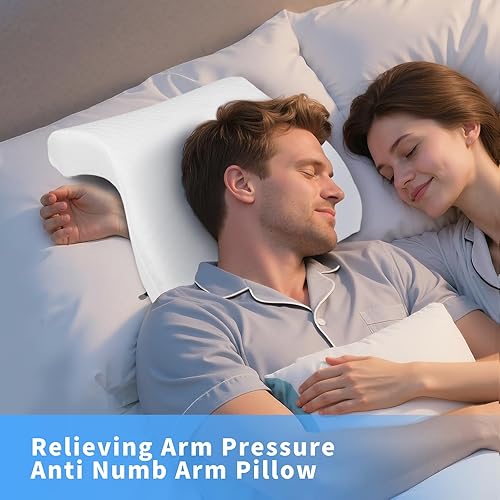 Topyond Oreiller De Bras,28.5X36.7cm,Oreillers en Mousse à mémoire Multifonction,en Forme de U Repos de Bras de dormeur latéral soulager la Pression cervicale,Romantique pour Couple Coussin Cervical - Nail Gallerys