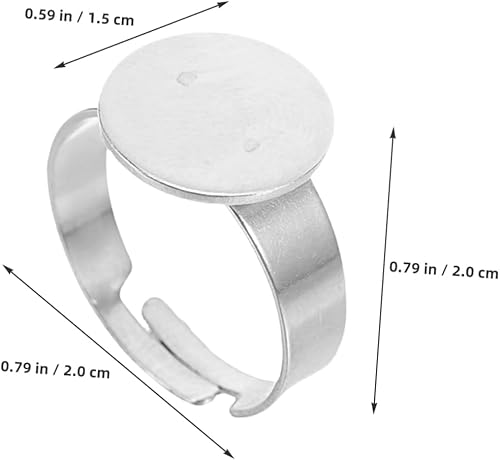 LIFKOME Base De Bagues Acier Inoxydable Plateau Vierge Cabochon Plat Rond Composants Bricolage Bijoux Artisanat Fabrication Bijoux Fournitures - Nail Gallerys