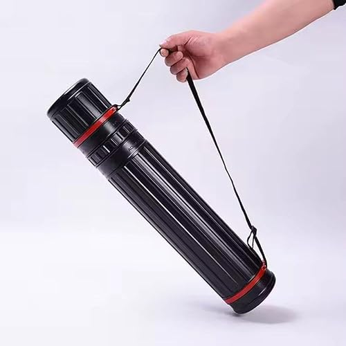 Tube télescopique extensible de 63,5 cm à 109,2 cm, tubes de rangement avec sangle, imperméable et résistant à la lumière, étui de rangement de protection pour artistes, architectes, voyages (B noir) - Nail Gallerys