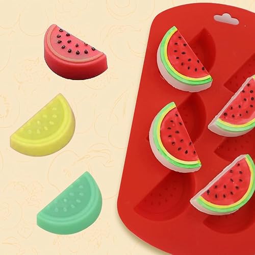 Newk Moule en silicone en forme de fruit – 4 paquets de 6 cavités pastèque 3D ustensiles de cuisson antiadhésifs de qualité alimentaire pour savon, glaçons, bonbons, fondant, chocolat - Nail Gallerys