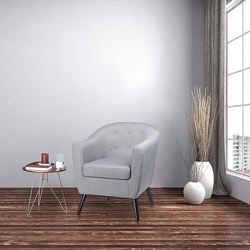 Fauteuil Cocktail Retro, années 50 Chaise Salon Vintage, accoudoirs Coussin, HxlxP: 77 x 67,5 x 65 cm, Gris - Nail Gallerys