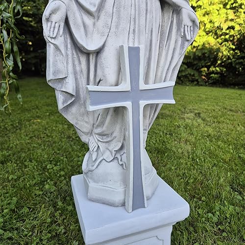 FABRIQ Croix en pierre artificielle 2 kg peinte à la main pour intérieur et extérieur - Nail Gallerys