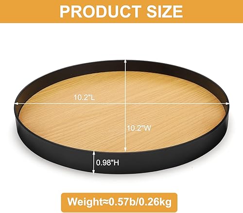 DAWRIS Plateau décoratif rond en bois - Plateau décoratif en bois - Plateau à bougies - Plateau décoratif - Table basse - Décoration Diamètre assiette Ø 26 cm - Nail Gallerys