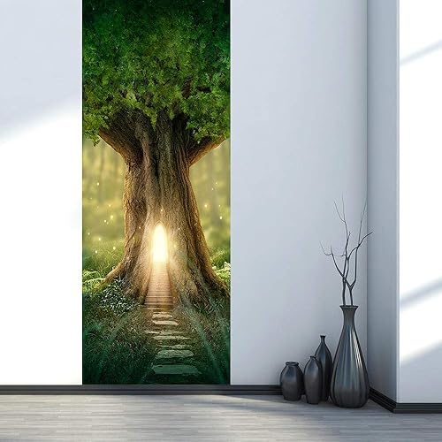 Autocollant Porte Autocollant Porte 3D arbre trou décor auto-adhésif étanche affiche Pvc Mural 3D porte autocollants - Nail Gallerys