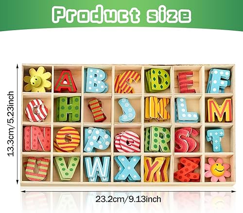 Lot de 108 PCS Lettres et Chiffres en Bois,Lettres En Bois Ensemble - avec plateau de rangement,Pour Travaux Manuels, Décoration de La Maison et Enseignement Pour Enfants - Nail Gallerys