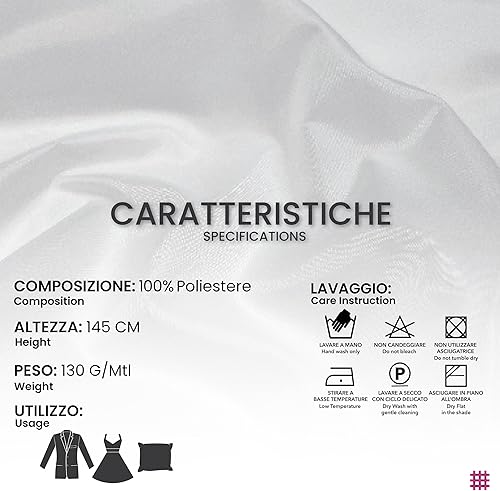 Panini Tessuti, Tissu satin satin 40 couleurs vendu à l'unité pour couture et confection - Nail Gallerys