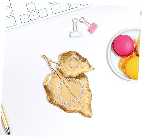 PRETYZOOM Plateau À Bijoux Vintage En Forme De Feuille Plateau De Rangement Double Couche Organisateur Décoratif Pour La Décoration Intérieure - Nail Gallerys