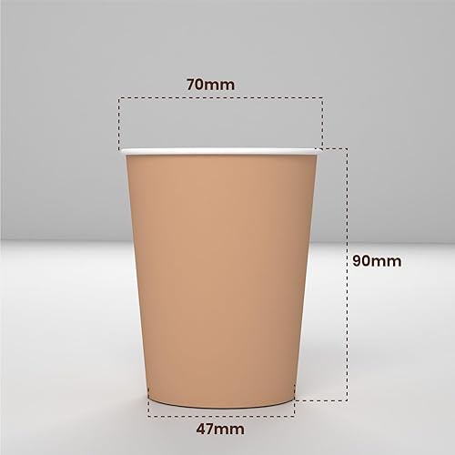 200 verres à café à emporter en papier Havane 200 ml avec couvercle en papier boissons chaudes et froides, thé infusés d'eau écologiques, biodégradables tasses jetables colorées + 200 couvercles en - Nail Gallerys