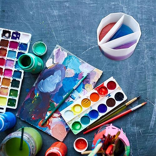 adawd Gobelet divisé pour verser la peinture | Gobelets en silicone divisés pour verser la couleur 2, 3, 4, 5 canaux - Accessoires de peinture en silicone réutilisables pour anneaux d'arbre - Nail Gallerys