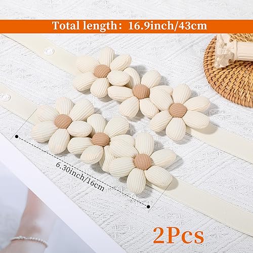Dimeho Lot de 2 attaches de rideaux en forme de fleur mignonnes - Fermeture solide - Empêche les fuites de lumière - Corde décorative pour chambre à coucher, fenêtre, maison, bureau - Gardez le rideau - Nail Gallerys