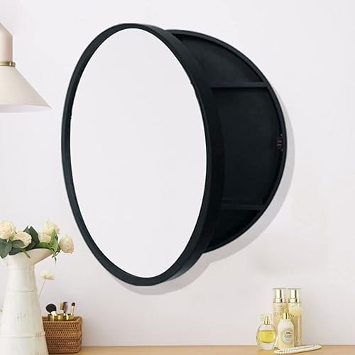 Armoire Murale Armoire À Miroir De Salle De Bains en Bois Armoire Murale Décorative pour La Maison Armoire De Rangement avec Miroir Armoire À Miroir pour Cosmétiques Murale Ronde Suspendue - Nail Gallerys