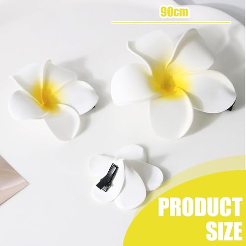 AUEFUDQ Luau Lot de 7 chaînes de fleurs décoratives avec collier, bandeau, bracelet, pinces à cheveux, guirlande de fleurs pour fête hawaïenne, plage, mariage, blanc - Nail Gallerys