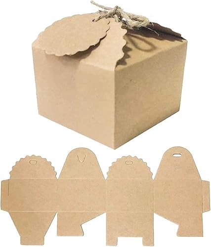 50 Pièces Kraft Papier Boite Cadeau, Cadeau Carton Kraft, Boite Cadeau Craft Marron, Boite Kraft CarréE Avec Rabats, Avec éTiquette Cadeau, Pour Emballages Cadeaux, Cadeaux De FêTe D'Anniversaire - Nail Gallerys