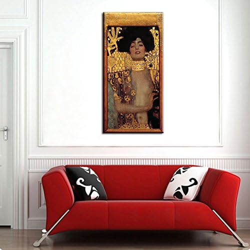 time4art Gustav Klimt Impression sur toile avec châssis Inscription « Judith und Holofernes » 80 x 40 cm - Nail Gallerys