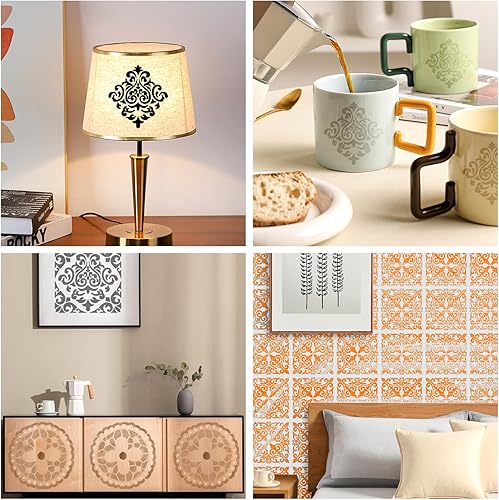 Pochoirs de Peinture,32 Pièces Pochoir de Peinture en Plastique,15 * 15cm Pochoir Mandala pour Peinture,Motif Mandala Découpe Laser,1Convient à la pulvérisation Murale - Nail Gallerys