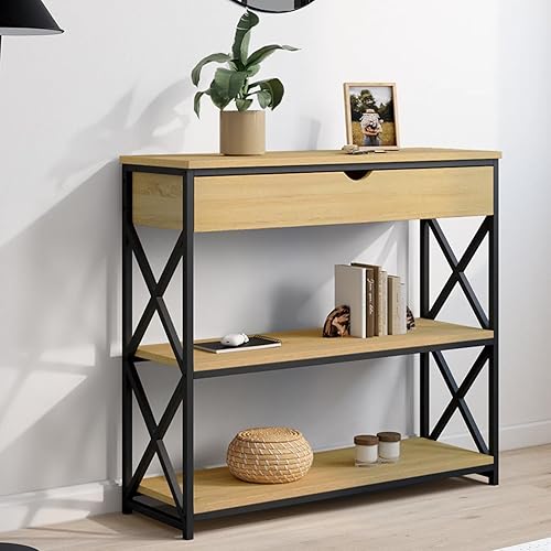 IDMarket - Console 1 tiroir Wayne 2 étagères Design Industriel - Nail Gallerys