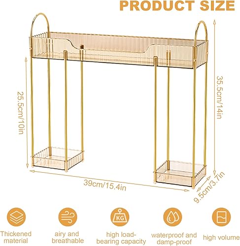 KMDZDZGS Étagère de lavabo, étagère de salle de bain, élégante au design luxueux, étagère de salle de bain pratique pour au-dessus du lavabo ou sur le plan de lavabo, simple et généreuse (argenté) - Nail Gallerys