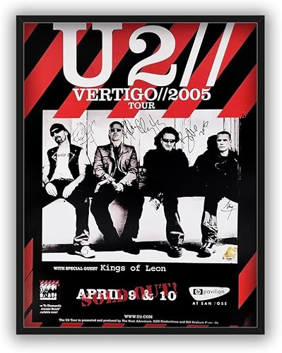 KUSTOM ART Affiche murale décorative série groupes musicaux célèbres U2 affiche Tour Vertigo 2005 Impression artistique sur papier couché 40 x 30 cm sans cadre - Nail Gallerys