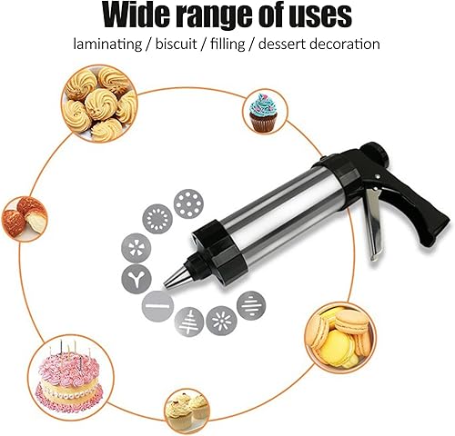 BestAlice Spritz Kit de presse à biscuits pour pâtisserie, ensemble de presse à biscuits avec 13 disques à biscuits et 8 douilles, machine à biscuits et décoration - Nail Gallerys