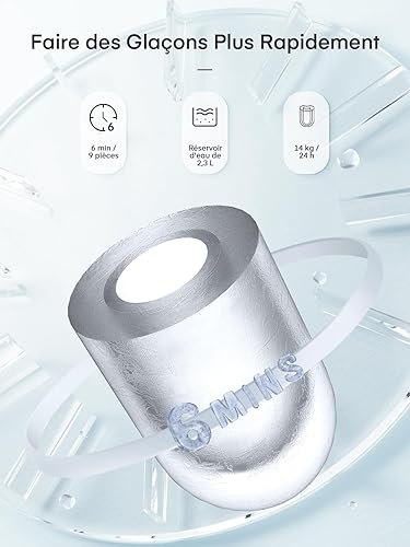 NORTHCLAN Machine à Glaçons avec Minuterie, 14 kg de Glaçons par Jour, Autonettoyante, 3 Tailles de Glaçons, 6 Minutes de Temps de Production, écran LCD, Réservoir d'eau de 2,3 L, en Acier Inoxydable - Nail Gallerys