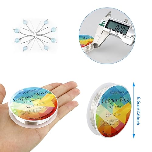 Fil de cuivre laqué pour bijoux, bricolage, 25 m - Argenté - Nail Gallerys