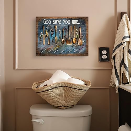 Luslya Toile murale chrétienne avec citations motivantes aigle à tête blanche - Décoration murale encadrée - Pour salon, chambre à coucher, salle de bain - 30,5 x 40,6 cm - Nail Gallerys