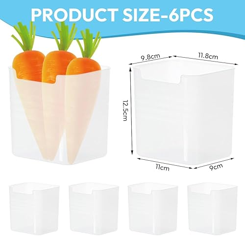 Peelanmall Lot de 6 organiseurs de réfrigérateur, porte latérale, bacs de rangement, en plastique transparent, pour réfrigérateur, armoire, garde-manger, rangement polyvalent pour petits objets - Nail Gallerys