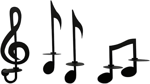 Bougeoir musique, clé partition, bougeoir, décoration murale pour salon, appliques murales, convient pour la maison et d'autres décorations murales (4 pièces) - Nail Gallerys