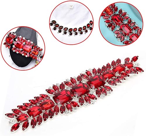 Strass en Cristal Fermer la Garniture de Chaîne Coudre Sur la Garniture de Chaîne de Strass en Cristal pour Coudre Des Robes de MariéE Bricolage Sacs Chaussures(Vert émeraude) - Nail Gallerys