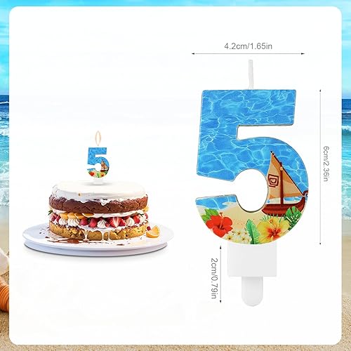 Bougie d'Anniversaire en Forme Chiffre, Bougie de Fête d'Anniversaire sur le Thème de la Plage Décoration Fête d'Anniversaire Paraffine Bougies en Forme de Chiffre pour Gâteau (Numéro 3) - Nail Gallerys