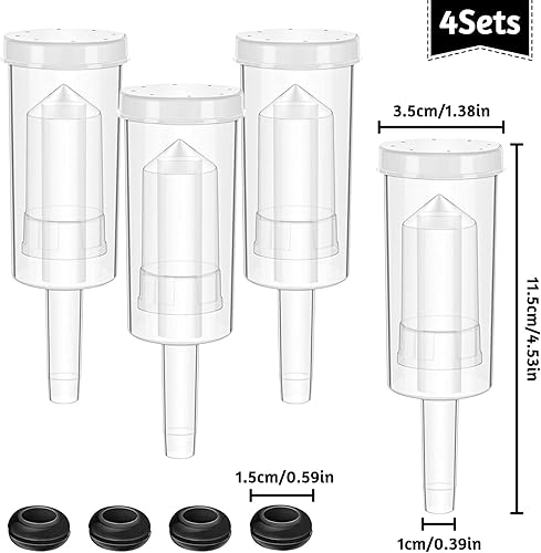 Cisolen Lot de 4 tubes de fermentation en plastique avec œillets en silicone pour brassage domestique et fabrication de vin de choucroute - Nail Gallerys