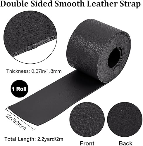 GORGECRAFT 2 m de Long Bandes de Ceinture en Cuir Double Face Texturé Motif Litchi Bracelet en Cuir 37.5 mm de Large Doux Brun Clair Simili Cuir Fournitures Plat Rouleau de Sangle pour Artisanat - Nail Gallerys