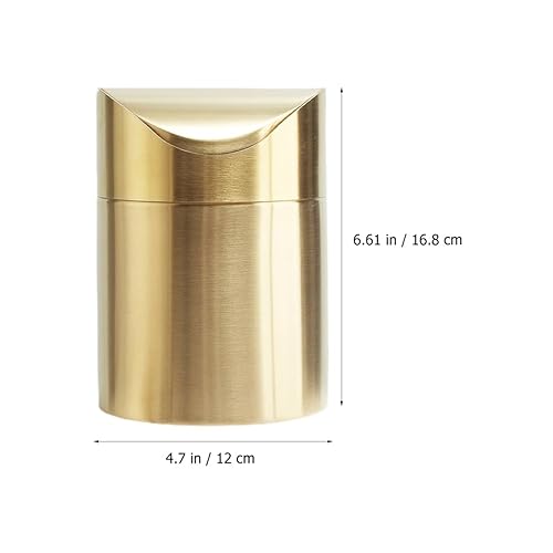 OSALADI Poubelle De Bureau Petite Mini Poubelle Mini Poubelle Maquillage Poubelle De Table Pour Salles De Bains Cuisines Coiffeuse Or - Nail Gallerys