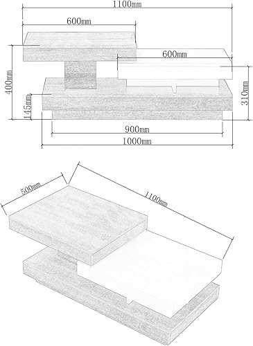 JaHECOME Table à café rotative avec lumères variées contrôlées par Le Portable, Table de Salon en Bois Moderne - Nail Gallerys