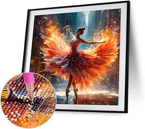 Starnearby Broderie Diamant Kit Complet Danseuse Bricolage Diamond Painting Ballerine Diamant Rond Mosaïque Point de Croix Diamant Peinture Diamant 5D Complet Décoration Cadeau 30x30cm - Nail Gallerys