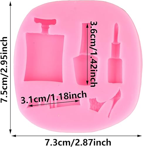 XMOLDNMS Outils de maquillage Moule en silicone pour rouge à lèvres, bouteille de parfum, talons hauts pour décoration de gâteaux, bonbons, chocolat, argile polymère - Nail Gallerys
