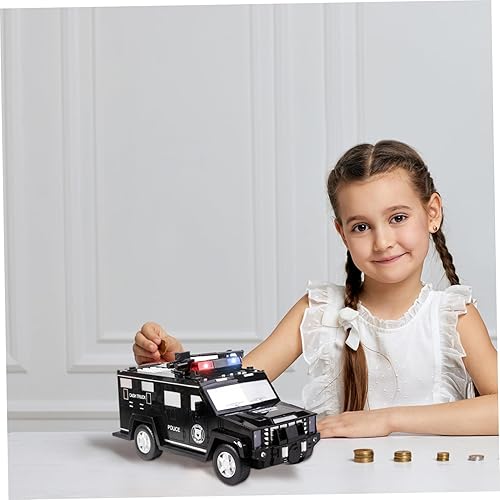 SunaOmni Tirelire pour garçons, 28 x 15 x 12, 7 cm, Style Voiture Cool, avec lumières LED, capacité, Robuste, Tirelire, boîte de Rangement pour Enfants, Cadeau pour garçons - Nail Gallerys