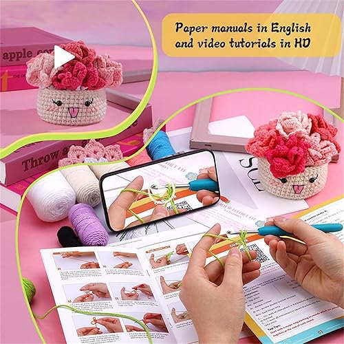 Rebellious Kits de crochet pour bricolage, kits de crochet faits à la main pour faire des tapis, kits de crochet pour débutants pour adultes, kits de tricot adaptés aux débutants - Nail Gallerys